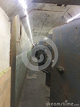 Visited a tunnel with rooms Stock Photo