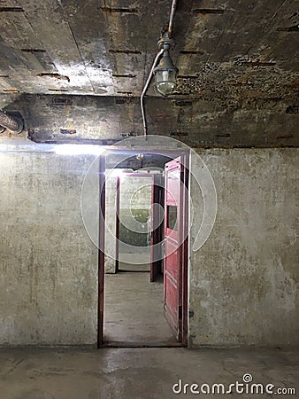 Visited a tunnel with rooms Stock Photo