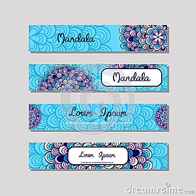 Visiting card and business card set. Abstract oriental design Layout. Front page and back page. Vector Illustration