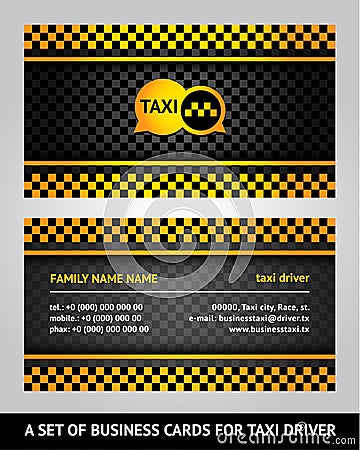 Visiting cards - taxi Vector Illustration