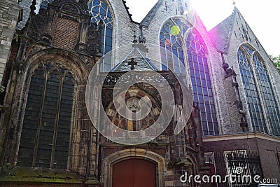 Oude Kerk on Oudekerksplein in Amsterdam, Holland, Netherlands Stock Photo