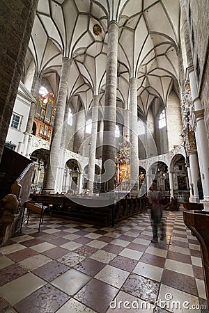 Visiting Franziskanerkirche church in Salzburg Editorial Stock Photo