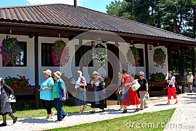 Visiting the monastery Sinca Veche, Fagaras. Editorial Stock Photo