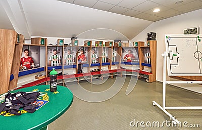 Home changing room at Allianz Stadion Editorial Stock Photo