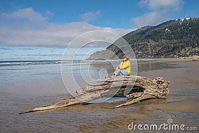 Visiting the Oregon coast Manzanita Oregon Stock Photo