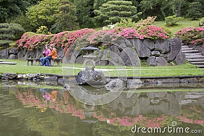 Visiting Seattle Japanese Garden Editorial Stock Photo