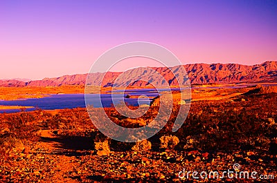 Sandy canyon hill in the desert Stock Photo