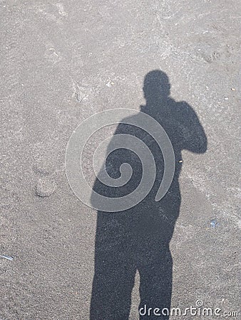 visitor bromo shadow sand darkside Stock Photo