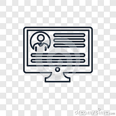 Visitor concept vector linear icon isolated on transparent background, Visitor concept transparency logo in outline style Vector Illustration
