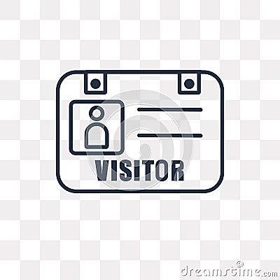 Visitor vector icon isolated on transparent background, linear V Vector Illustration