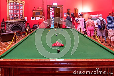 Visitors in the Billiard Room at Government House. Editorial Stock Photo