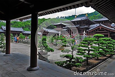 Visitors at chi lin nunnery hong kong Editorial Stock Photo