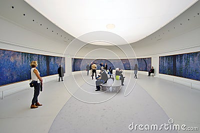 Visitors at the Musee de l'Orangerie in Paris Editorial Stock Photo