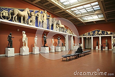 Visitors in the Olympic hall of the Pushkin Museum of Fine Arts, Editorial Stock Photo