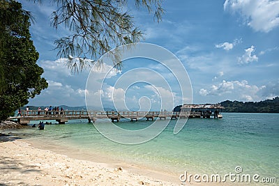 Jetty at Pulau Beras Basah, Langkawi, Malaysia. Editorial Stock Photo