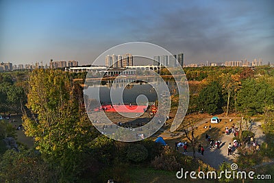 Visitors visit wuhan garden expo park in china Editorial Stock Photo