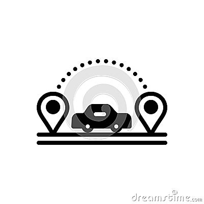 Black solid icon for Visits, location and moved Stock Photo