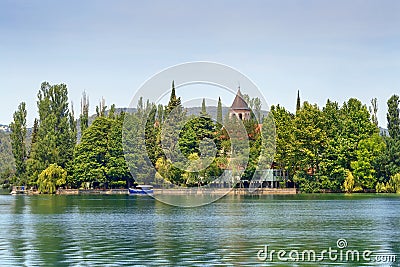 Visovac Island in Krka park, Croatia Stock Photo