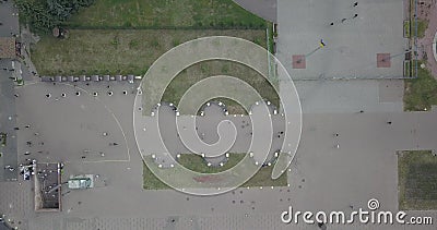 Vista aerea della città di Kiev Sorvolare le costruzioni moderne al tramonto Città urbana pixel di 4k 4096 x 2160 stock footage Vista aerea della città di Kiev Sorvolare le costruzioni moderne al tramonto Città urbana pixel di 4k 4096 x 2160 stock footage