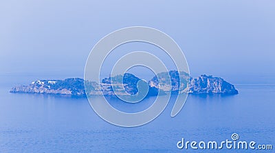 Vista de Li Galli, an archipelago belonging to the town of Positano Stock Photo