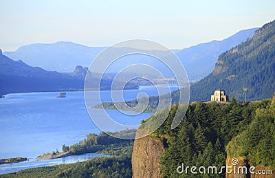 Vista House & Columbia River Gorge, OR. Stock Photo