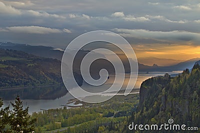 Vista House on Crown Point 4 Stock Photo