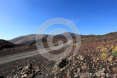 Vista panoramica dell`Etna in cima al cratere - Sicilia Stock Photo
