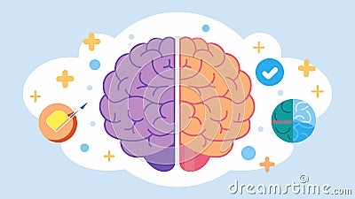 A visual comparison between a healthy brain and a brain with depression highlighting the impact of ketamine on Vector Illustration