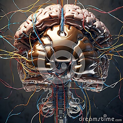 visual concept of Artificial intelligence background. Ai as brains. machine learning and technology background. Ai generated Stock Photo