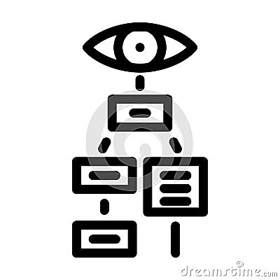 visual hierarchy ux ui design line icon vector illustration Vector Illustration