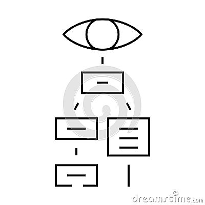 visual hierarchy ux ui design line icon vector illustration Vector Illustration