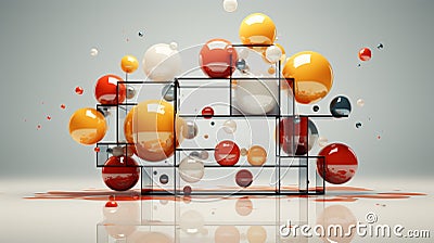 Visual Impact of Square, Triangle, and Circle Intersections Stock Photo