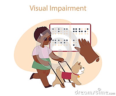 Visual Impairment concept. Vector Illustration