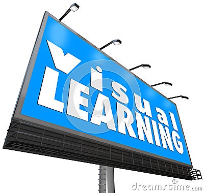 Visual Learning Billboard Sign Watching Seeing Demonstration Education Stock Photo