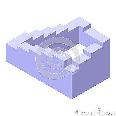 Visual perception stairs icon isometric vector. Illusion memory Vector Illustration