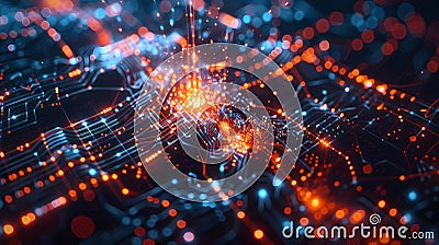 visual representation of a complex quantum algorithm Stock Photo