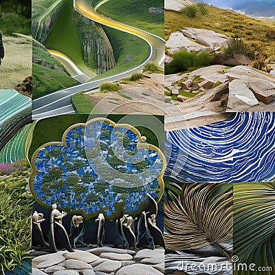 A visual representation of the concept of evolution, with transformative figures, evolving shapes, and symbolic motifs that depi Stock Photo