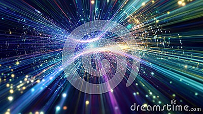 A visual representation of the Lorenz Equation, illustrating the complex dynamics of chaos theory. Generative AI Stock Photo