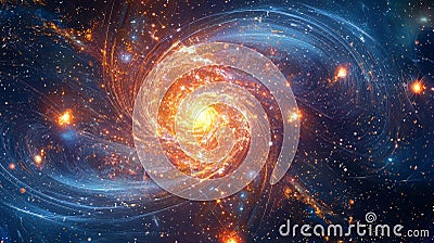 A visual representation of the Lorenz Equation, illustrating the complex dynamics of chaos theory. Generative AI Stock Photo