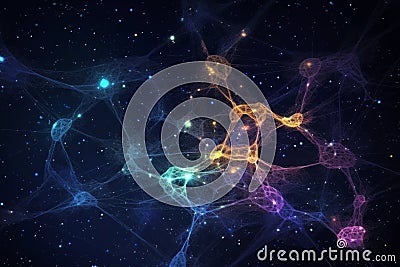 A visual representation of neural networks with interconnected nodes Stock Photo