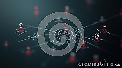 Visual Representation of Optimized Technical Support and Customer Service Workflow Icons on a Black Background Stock Photo