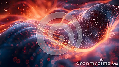 Visual Representation of Quantum Computing Processes Through Textured Patterns. Concept Quantum Stock Photo