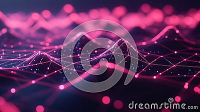 Visual representation of quantum cryptography networks showcasing entangled particle pairs connected by glowing threads Cartoon Illustration