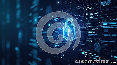 Futuristic interface with advanced network security protocols and digital protection Stock Photo