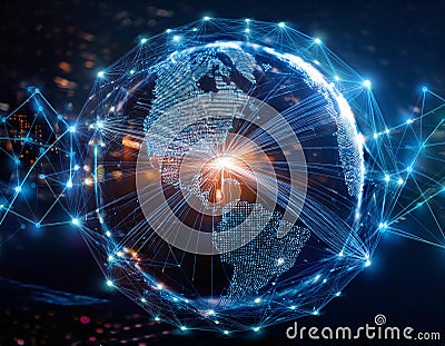 Visual Representation of Structure Global Fastest Data Stock Photo