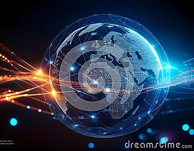 Visual Representation of Structure Global Fastest Data Stock Photo