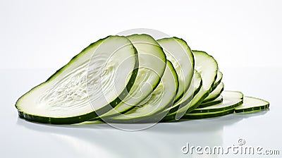 a visual of a single, thinly sliced zucchini Stock Photo