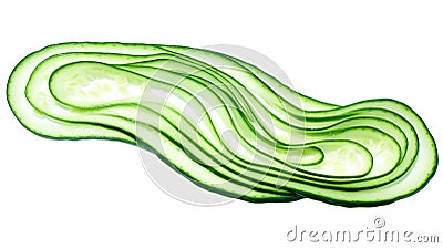 a visual of a single, thinly sliced zucchini Stock Photo