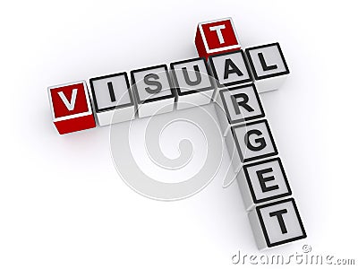 Visual target word block on white Stock Photo