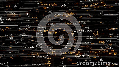 Visualization of artificial intelligence AI typing mathematics and physics formulas in abstract digital space. Animation Stock Photo